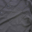 FAHIZO Men Short Sleeve Button Up Stretch Shirt Pocket, DUSTY GRAY, Size L - Brand New