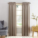 SUN ZERO BARROW ENERGY EFFICIENT ROD POCKET CURTAIN PANEL PAIR - STONE - Brand New