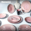 HomeVss, Stoneware Sonoma 16pc Dinnerware Set - Black + Speckled Spin Wash Rose - Brand New