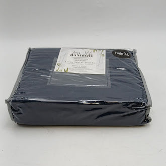 BAMBOO 1800 THREAD COUNT, 3PC BEDSHEET SET, EXTRA SOFT, TWIN XL - NAVY BLUE - Brand New