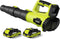LEAPUL 21V Electric Cordless Leaf Blower, 2X 2.0Ah Batteries,Charger-Green/Black Like New
