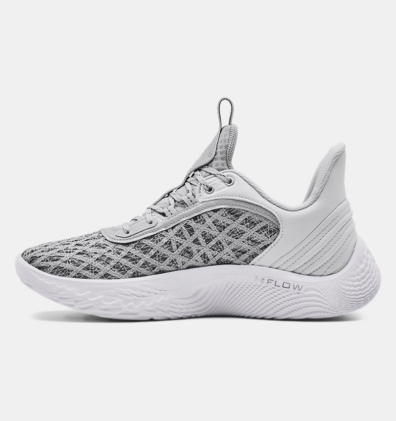 3025631 Under Armour Team Curry 9 Basketball Shoe Unisex White/Grey M13 W14.5 Like New