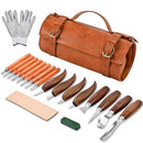 IMYMEE DELUXE WOOD CARVING KIT 21 PCS WOOD CARVING TOOLS WITH STORAGE - BROWN - Like New