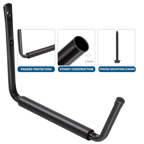 LUGO Heavy Duty Steel Storage Hooks, Wall Mounted Rack for Hanging (Black) - Like New