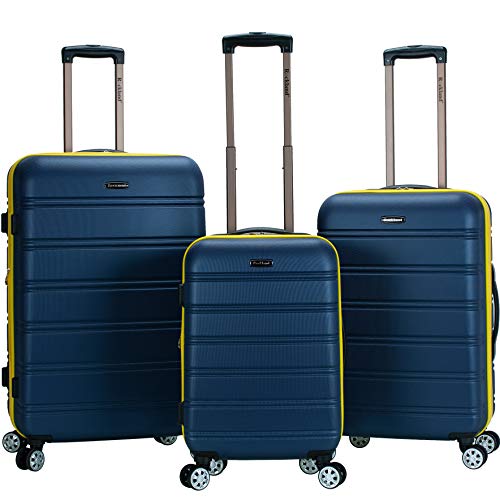 ROCKLAND MELBOURNE HARDSIDE EXPANDABLE LUGGAGE SPINNER WHEELS 3-PIECE - NAVY - Like New