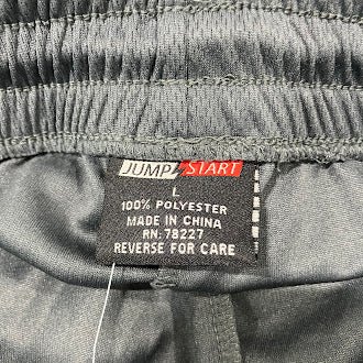 JUMP START MENS MOISTURE WICKING PERFORMANCE MESH SHORTS - SIZE: L - CHARCOAL - Brand New