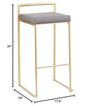 LUMISOURCE FUJI STACKER BAR STOOL BAR CHAIRS BAR STOOLS SET OF 2 FAUX LEATHER - Like New