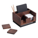 REALSPACE CADIA WOOD/METAL DESKTOP ORGANIZER COASTERS 8-3/4" X 7" OD01-001O - Like New