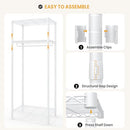 Clothes Rack Heavy Duty Clothing Racks Adjustable Shelves Freestanding - White - Brand New