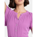 TIME AND TRU WOMEN'S DOUBLE CLOTH COTTON MIDI DRESS - SIZE: L - VIOLET SURPRISE - Brand New