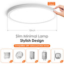 Brightever 12 Inch 6 Pack LED Flush Mount Ceiling Light Fixtures - White - Like New