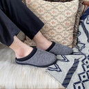 TEMI MENS BEDROOM HOUSE SLIPPERS MEMORY FOAM WARM COMFY SIZE: MEN 9 - BLACK/GRAY - Like New