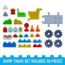 JELLY BLOX CONSTRUCTION DUMP TRUCK SET 30 PIECES TODDLER PRESCHOOL - MULTICOLOR - Like New