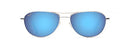 MAUI JIM BABY BEACH AVIATOR SUNGLASSES 56MM SILVER/BLUE HAWAII POLARIZED - Like New