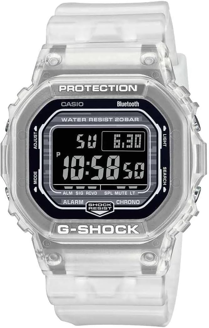 Casio G-Shock Men's Digital DW-B5600G-7ER Quartz Watch - Clear Plastic Like New