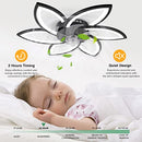 FIMEI 31'' Ceiling Fan Lights Flush Mount Modern Low Profile JMY9008 - Black - Brand New