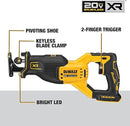 Dewalt 20V MAX XR Reciprocating Saw Cordless 2-FingerTrigger Tool Only - Yellow - Like New