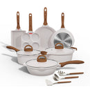 JEETEE Pots and Pans Set Nonstick White Granite Kitchen Cookware Set - White - Like New
