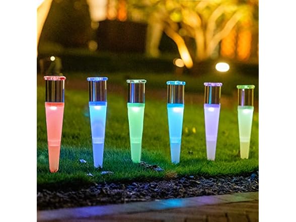 HAKOL BH-570 SOLAR PATHWAY LIGHTS OUTDOOR (SET OF 4) - CLEAR/SILVER - Like New