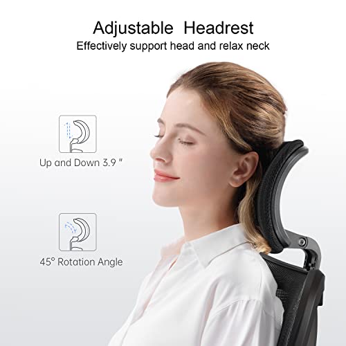 SIHOO M18 ERGONOMIC OFFICE CHAIR BIG TALL PEOPLE ADJUSTABLE BLACK - Like New