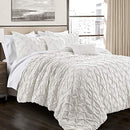 Lush Decor Ravello Pintuck Comforter Set Luxe 5 Piece Textured Bedding Set - Brand New