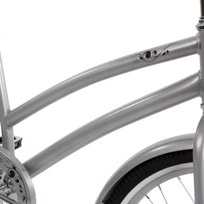 HUFFY WOMEN'S NASSAU CRUISER BIKE 26" PERFECT FIT STEEL FRAME COMFORT - SILVER - Like New