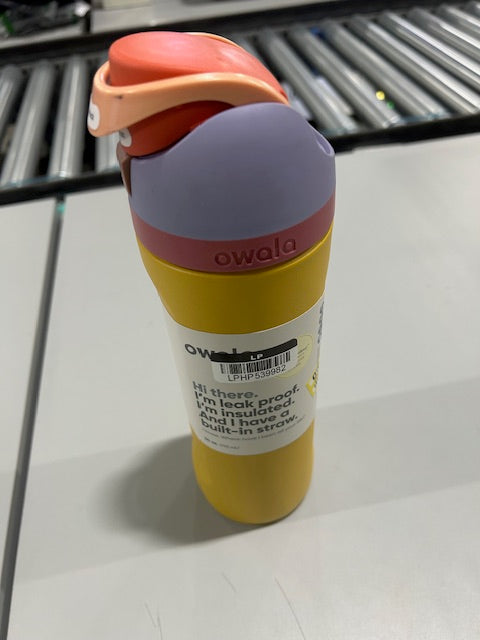 OWALA YELLOW 24OZ FREE SIP STAINLESS STEEL WATER BOTTLE - YELLOW/FIRST PLACE - Like New