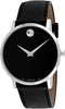 MOVADO MUSEUM CLASSIC BLACK DIAL BLACK LEATHER MEN'S WATCH Like New