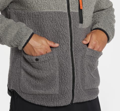 HOKA MEN'S FLEECE SKY JACKET - SIZE: MEN S (AU/UK MS) (EU MS) - GRAY - Brand New
