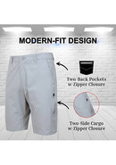 BLUE ROCK JUMP START MEN’S 6-POCKET ALL MOTION STRETCH SHORTS - SIZE: 36 - GRAY - Brand New