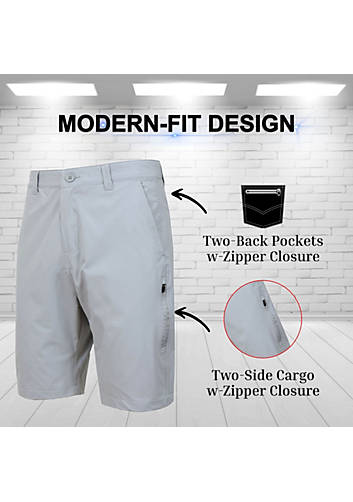 BLUE ROCK JUMP START MEN’S 6-POCKET ALL MOTION STRETCH SHORTS - SIZE: 36 - GRAY - Brand New