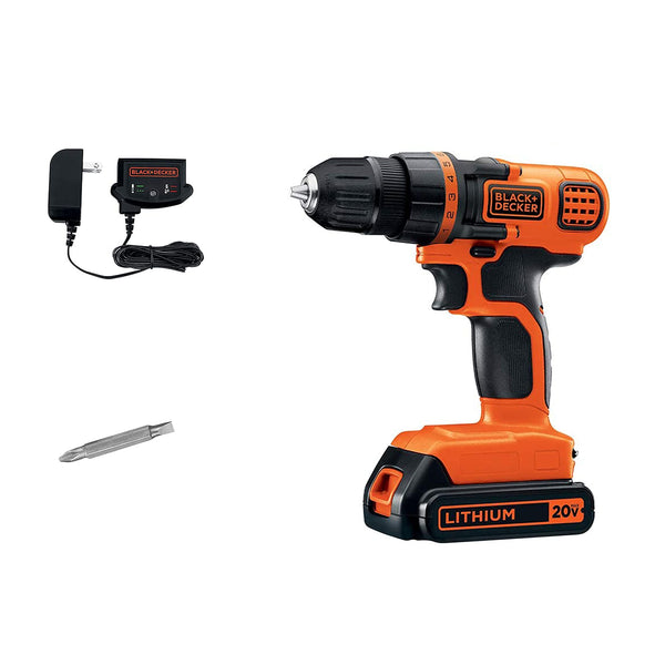 BLACK+DECKER LDX120 20V CORDLESS DRILL /DRIVER TOOL ONLY ORANGE/BLACK Like New