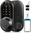 VEISE RZ06 SMART LOCK FRONT APP CONTROL KEYLESS DEADBOLT TOUCH KEY, MATTE BLACK - Like New