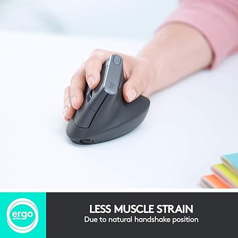 Logitech MX Vertical Mouse Ergonomic Reduces Muscle Strain 910-005447 - Graphite Like New