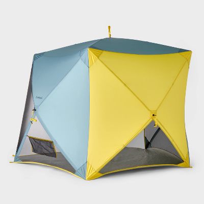 EMBARK BEACH SHELTER YELLOW - 4 HUB SHELTER - LIGHT TEAL/YELLOW - Like New