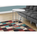 Monarch Specialties Oval Chrome Metal Accent Table B01N7GCBPN - Glossy White - Brand New