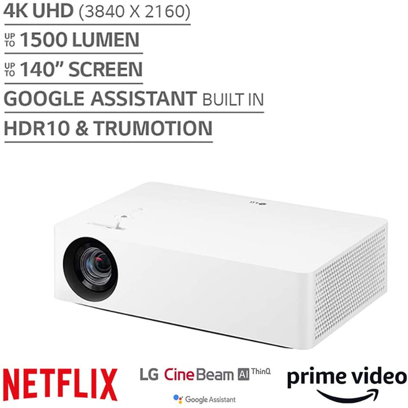 LG 4K UHD Smart Home Theater CineBeam Projector Alexa Built-In HU70LA - White Like New