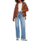 LEVI'S WOMENS OVERSIZED FAUX LEATHER BELTED MOTORCYCLE JACKET - SIZE M - BROWN - Brand New
