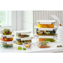 LOCKNLOCK LNG214S4W THE CLEAR HEAT RESISTANT BOROSILICATE GLASS 8-PIECE - WHITE - Like New