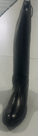 JJ FOOTWEAR WOMEN'S ZWART NAPPA HIGH BOOTS - WOMEN 44 US WOMEN 11.5-12 - BLACK - Like New