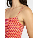 TIME AND TRU WOMEN'S PLUS SQUARE NECK ONE-PIECE SIZE MEDIUM 8-10 - TOMATO RED - Brand New
