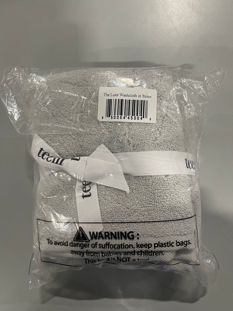 TEEMA 100% TURKISH COTTON WASHCLOTH PACK OF 4 - 12X12 WASHCLOTH STONE - Like New