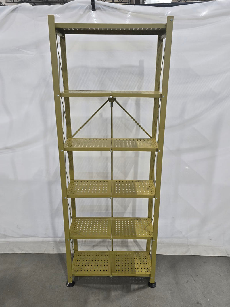 ORIGAMI FOLDABLE STEEL 6-TIER BOOKSHELF - GOLD - Like New