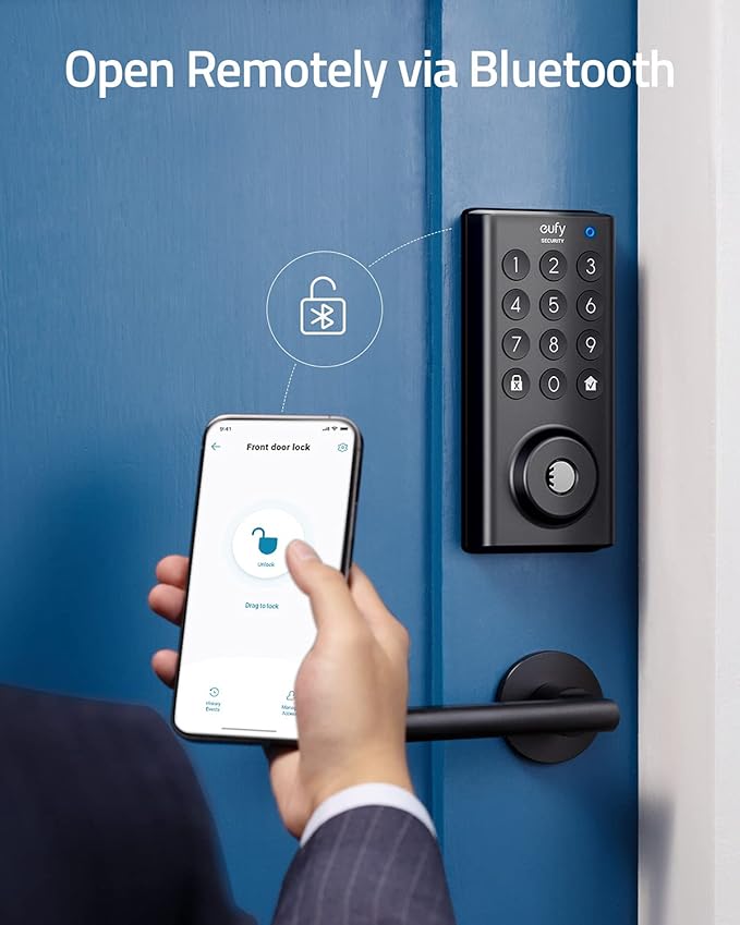 Eufy Security Keyless Entry Door Lock App Bluetooth Deadbolt T8500 - Black - Like New