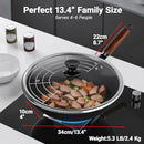 ABANGDUN Carbon Steel Wok Pan, Round Bottom Wok & Stir-Fry Pans, 13.4", Black - Like New