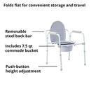 McKesson Folding Bariatric Commode Chair with 7.5 qt 1 Count - Brand New