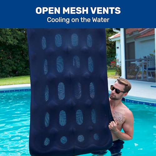 Aqua Oversized Contour Pool Float Lounge – Extra Large – Fabric-Covered - Like New
