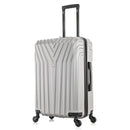 InUSA VASTY Luggage with Spinner Wheels | 24-Inch Medium Checked Luggage - Grey - Like New