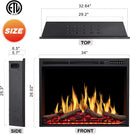 R.W.FLAME 34" Infrared Electric Fireplace Insert - Black - Like New