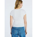 FREE ASSEMBLY POINTELLE MINI TEE SHORT SLEEVES (4-6) - SIZE: WOMEN S - CREAM 100 - Brand New
